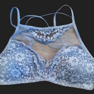 Xhiliration high neck bralette, sz. S, Allure Blue, NWT